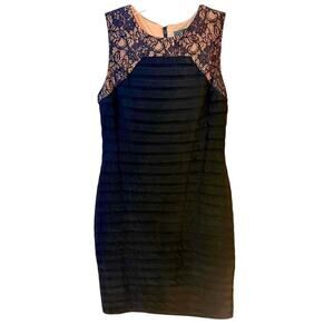 Adrianna Papell Black Sheath Cocktail Dress -‎ Size 8
